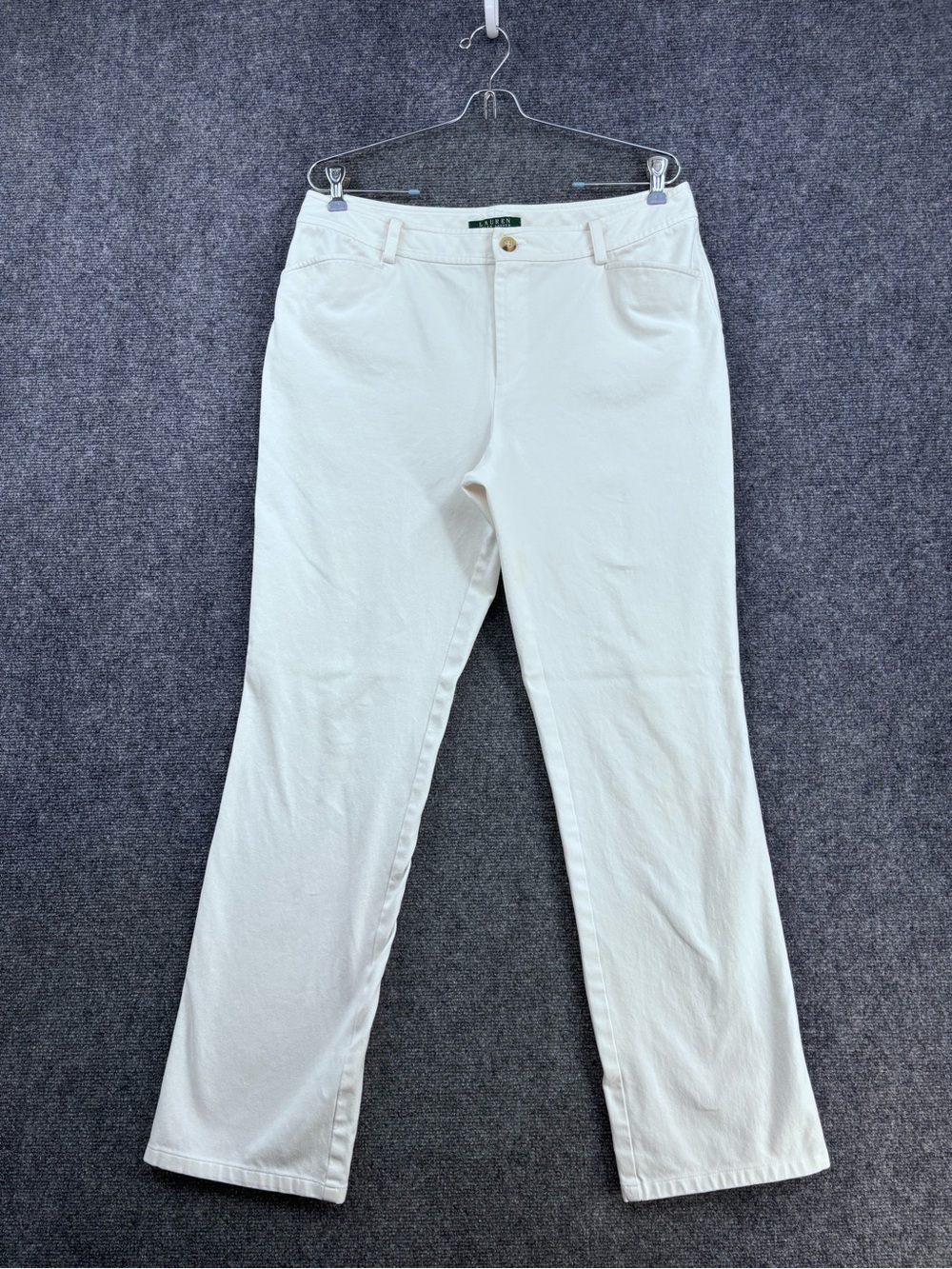 Lauren Ralph Lauren High Rise Flat Back Preppy Straight Leg Pants Women’s 10